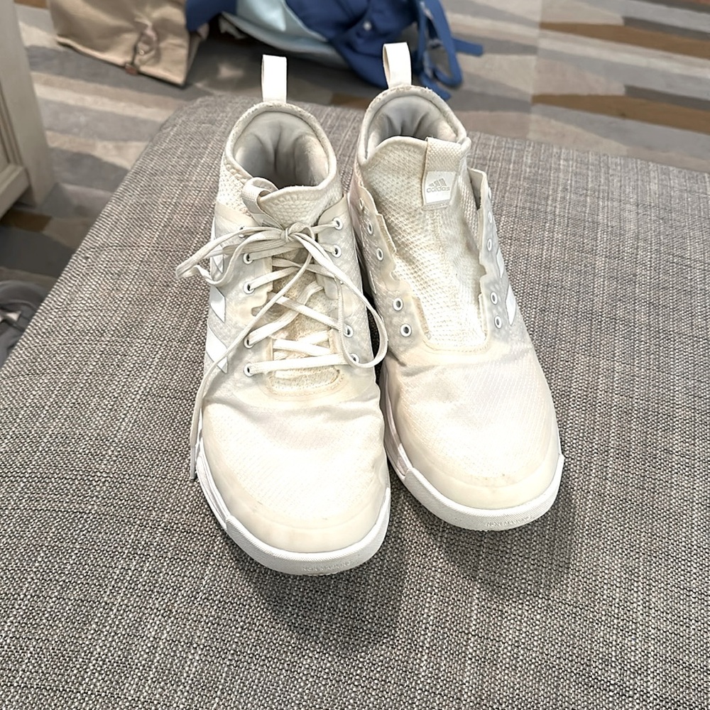 White Adidas Crazy Flight Volleyball Shoe